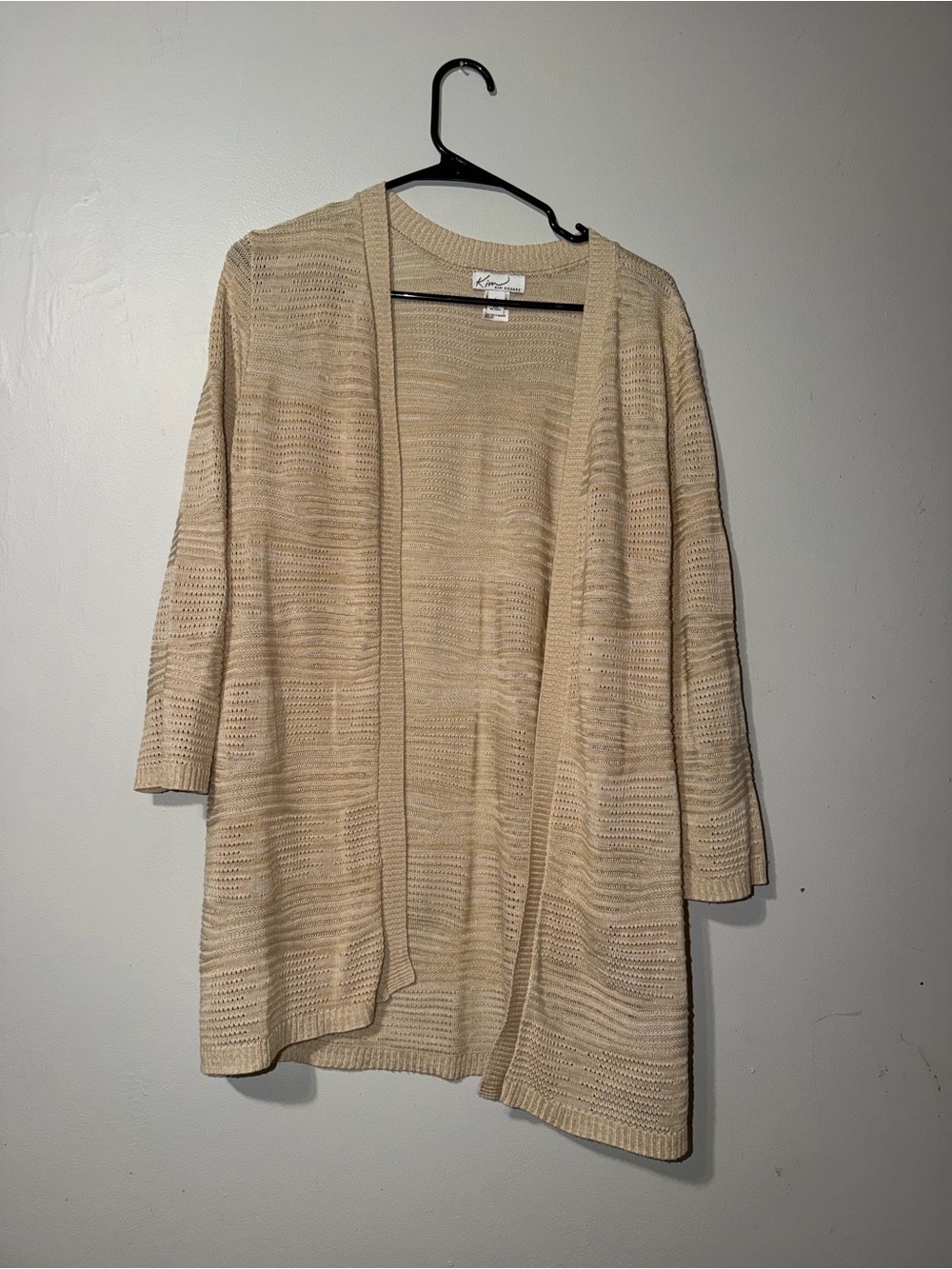 Ki Open-Front Cream Knit Cardigan